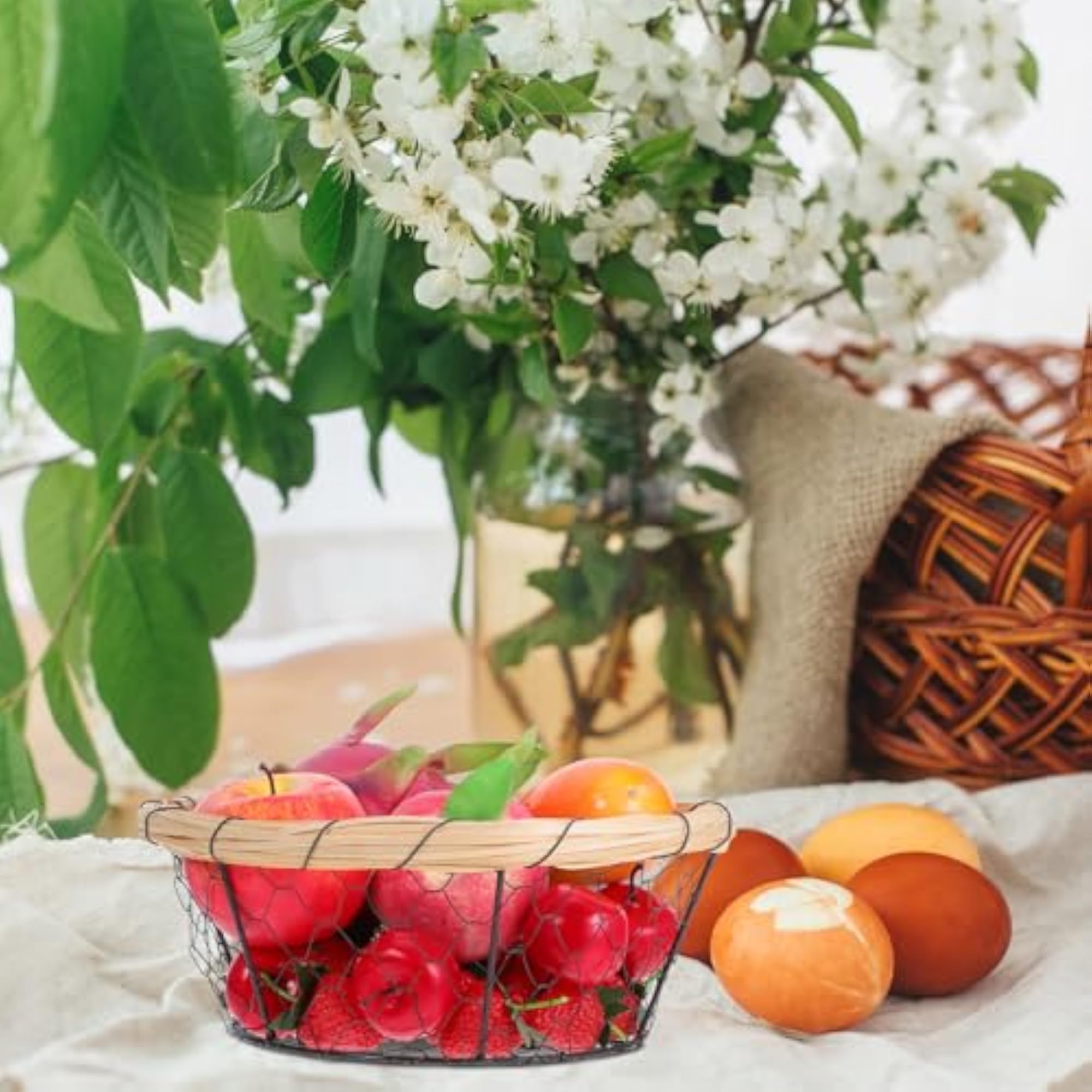 Wire Mesh Egg Basket and Bread Storage Bin